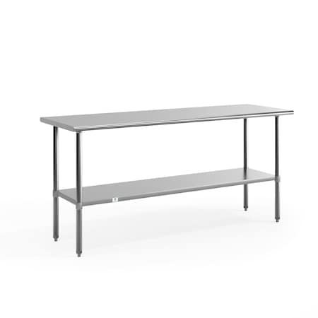 Flash Furniture 72"W Stainless 18 Gauge Work Table - Undershelf NH-WT-3072-GG